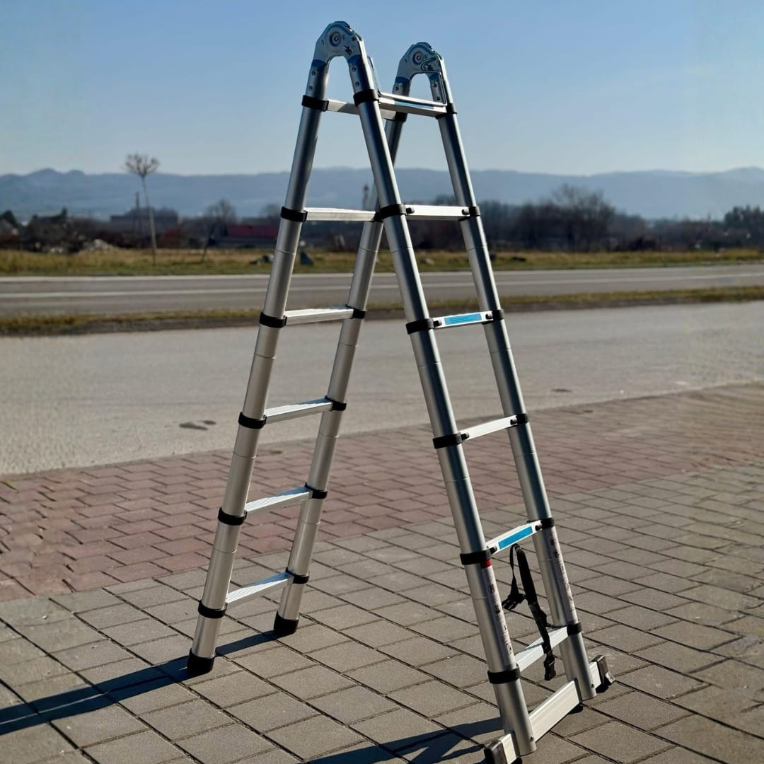 1 Aluminijumske višenamjenske teleskopske ljestve 3,8Metara - Image 1