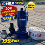 Pumpa muljara ONEX 3850W + gratis 20 m vatrogasnog crijeva