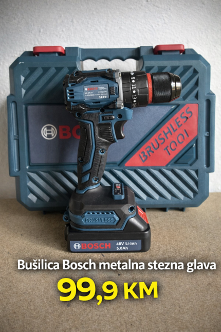 Aku bušilica BOSCH sa metalnom steznom glavom