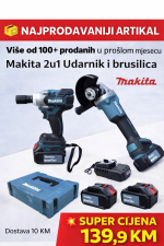 Aku set Makita 2u1 Udarni odvijač i Brusilica