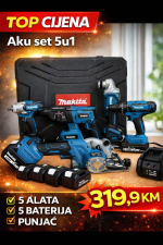 Aku set MAKITA 5 u 1 5 Baterija 5 Mašina